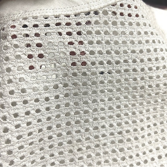 GAP Crochet Embroidery Mesh Linen Cotton Dress Summer Vacation Pocket Sz Medium - Picture 5 of 10